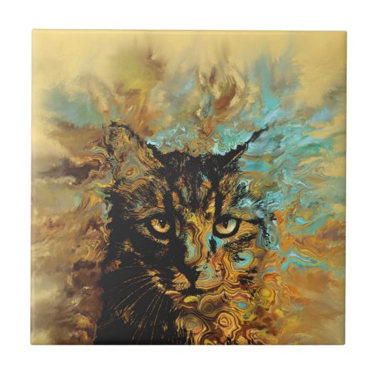 オレンジ色の猫617 タイル (正面)