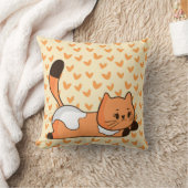 オレンジ色の猫 クッション (ブランケット)