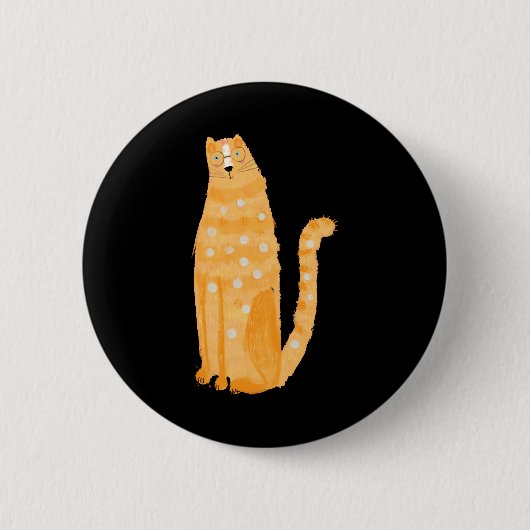 オレンジ色の猫 缶バッジ (正面)