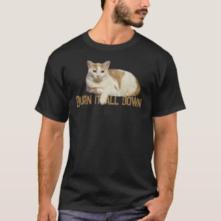 オレンジ色の猫Tシャツを焼き尽くす Tシャツ