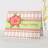 オレンジ色の珊瑚花 カード (黄色い花)