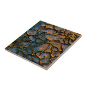 オレンジ色の珪化恐竜骨 タイル (側面)