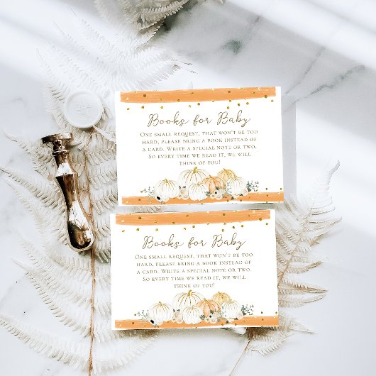 オレンジ色の現代的な秋のデザインのベイビーシャワーブックのご依頼 エンクロージャーカード