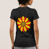 オレンジ色の琥珀と黄色の曼荼羅 Tシャツ (裏面)