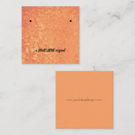 オレンジ色の瑪瑙のイヤリング表示カード スクエア名刺