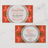 オレンジ色の生モダン鮮トライバルパターンの名刺 名刺 (正面/裏面)