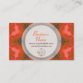 オレンジ色の生モダン鮮トライバルパターンの名刺 名刺 (裏面)