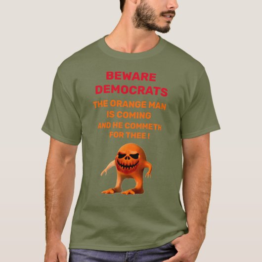 オレンジ色の男のTシャツ Tシャツ (正面)