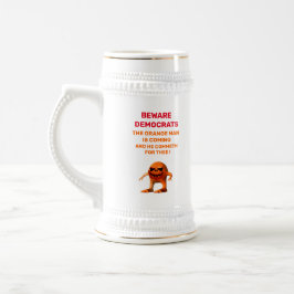 オレンジ色の男 ビールジョッキ