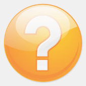 オレンジ色の疑問符シール ラウンドシール (正面)