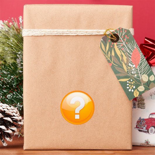 オレンジ色の疑問符シール ラウンドシール