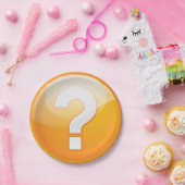 オレンジ色の疑問符紙プレート ペーパープレート (パーティー)