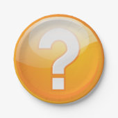 オレンジ色の疑問符紙プレート ペーパープレート (正面)