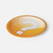オレンジ色の疑問符紙プレート ペーパープレート (アングル)