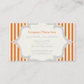 オレンジ色の白いで枠にモノグラムをストライプ入れる 名刺 (裏面)