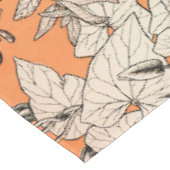 オレンジ色の白いグラフィックフラワーパターン テーブルクロス (アングル)