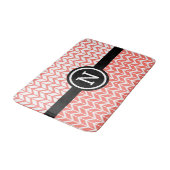 オレンジ色の白いシボロンパターンモノグラムはっきりしたモダン バスマット (アングル)