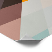 オレンジ色の白いジオメトリ：ポリゴンの背景 ポスター (角)