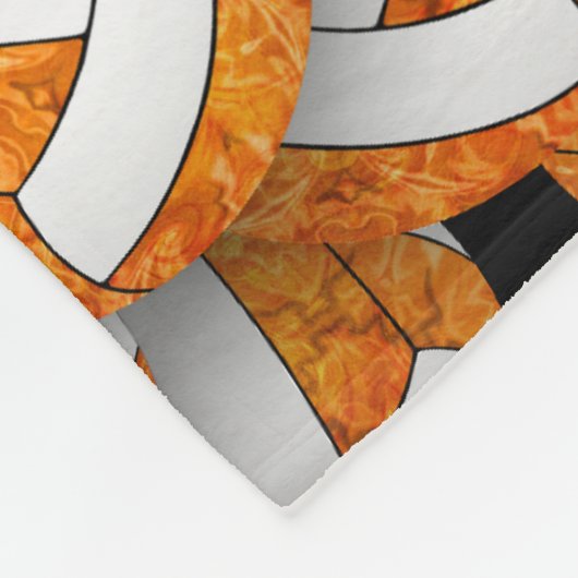 オレンジ色の白いスクールチームのカラーバレーボールガーリーボール フリースブランケット (角)