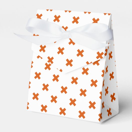 オレンジ色の白いステッチ フェイバーボックス (正面サイド)