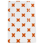 オレンジ色の白いステッチ ミディアムペーパーバッグ (正面)