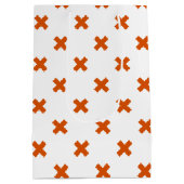 オレンジ色の白いステッチ ミディアムペーパーバッグ (裏面)