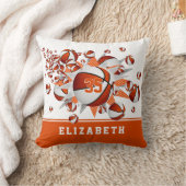 オレンジ色の白いスポーツルームガールズバスケットボール クッション (ブランケット)