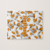 オレンジ色の白いチームカラーキッズサッカー ジグソーパズル (横)