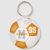 オレンジ色の白いチームカラー女の子の男の子スポーツ キーホルダー (裏面)