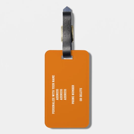 オレンジ色の白いバスケットボールの群パーソナライズされたれ ラゲッジタグ (裏面縦)