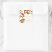 オレンジ色の白いバスケットボール女の子スポーツパーティー スクエアシール (バッグ)