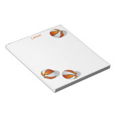 オレンジ色の白いバスケット名前をカスタムする ノートパッド (アングル)