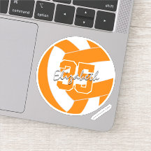 オレンジ色の白いバレーボールのチームカラー