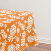 オレンジ色の白いパイナップルの花のテーブルクロス テーブルクロス (インサイチュ)