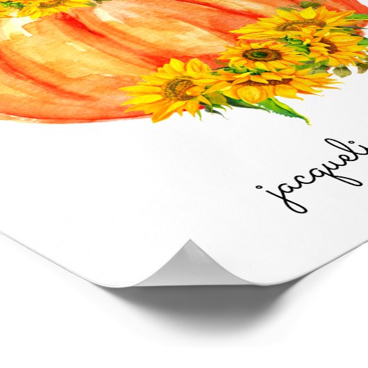 オレンジ色の白いパンプキン消毒ステーション ポスター (角)