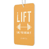 オレンジ色の白いフィットネス引用文リフトあなたのような意味 カーエアーフレッシュナー (左)