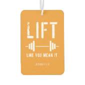 オレンジ色の白いフィットネス引用文リフトあなたのような意味 カーエアーフレッシュナー (裏面)