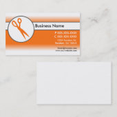 オレンジ色の白いフェードはさみ名刺 名刺 (正面/裏面)