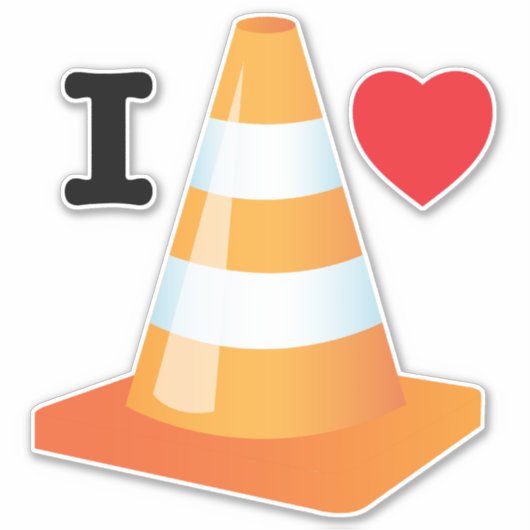 オレンジ色の白い建築の安全交通円錐 シール (正面)