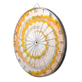 オレンジ色の白い絞り染め色が渦巻クール素晴らしい ダーツボード (正面右)