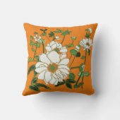 オレンジ色の白い花 クッション (裏面)