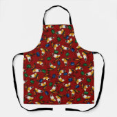 オレンジ色の白い蝶、エメラルド、赤のサファイア エプロン (正面)