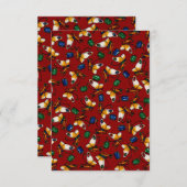 オレンジ色の白い蝶、エメラルド、赤のサファイア サンキューカード (正面/裏面)