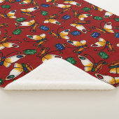 オレンジ色の白い蝶、エメラルド、赤のサファイア シェルパブランケット (3/4)