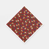 オレンジ色の白い蝶、エメラルド、赤のサファイア スタンダードランチョンナプキン (角)