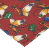 オレンジ色の白い蝶、エメラルド、赤のサファイア テーブルクロス (アングル)