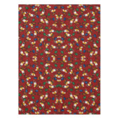 オレンジ色の白い蝶、エメラルド、赤のサファイア テーブルクロス (正面)