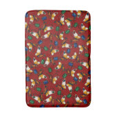 オレンジ色の白い蝶、エメラルド、赤のサファイア バスマット (正面縦)