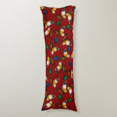 オレンジ色の白い蝶、エメラルド、赤のサファイア ボディピロー (正面縦)