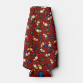 オレンジ色の白い蝶、エメラルド、赤のサファイア ボトルクーラー (正面)